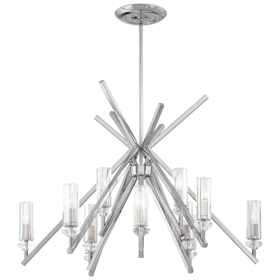 Fusano 12-Light Chandelier in Polished Nickel