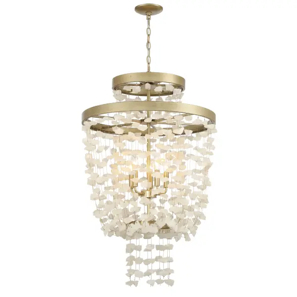 Robin Baron's Stonybrook pendant combines warm Harvest Gold metalwork with organic crystalline quartz elements, creating a sophisticated focal point that bridges contemporary design with natural beauty.