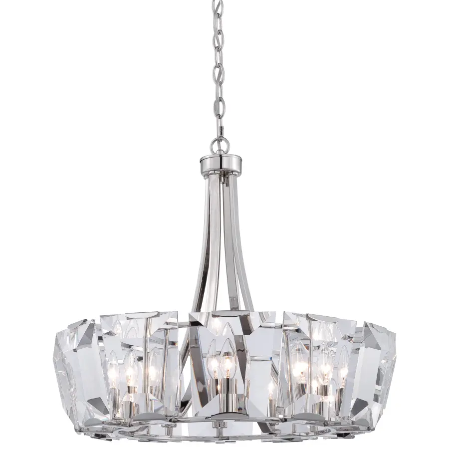 Castle Aurora 12-Light Chandelier in Polished Nickel