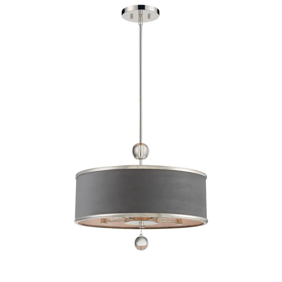 Luxour 5-Light Convertible Pendant in Polished Nickel - Image 1