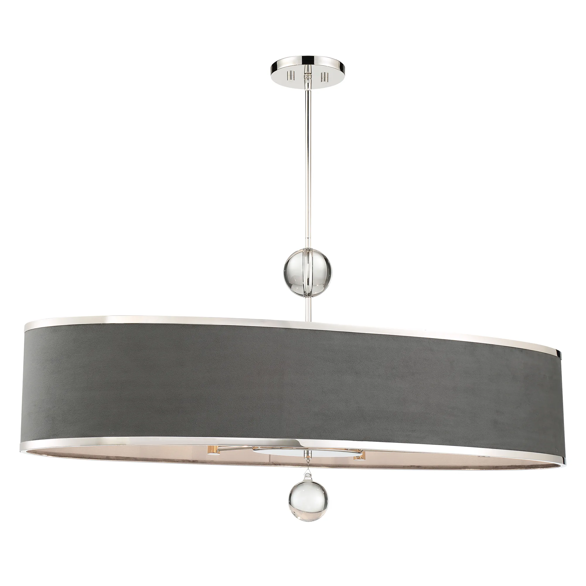 Luxour 6-Light Island Chandelier in Polished Nickel