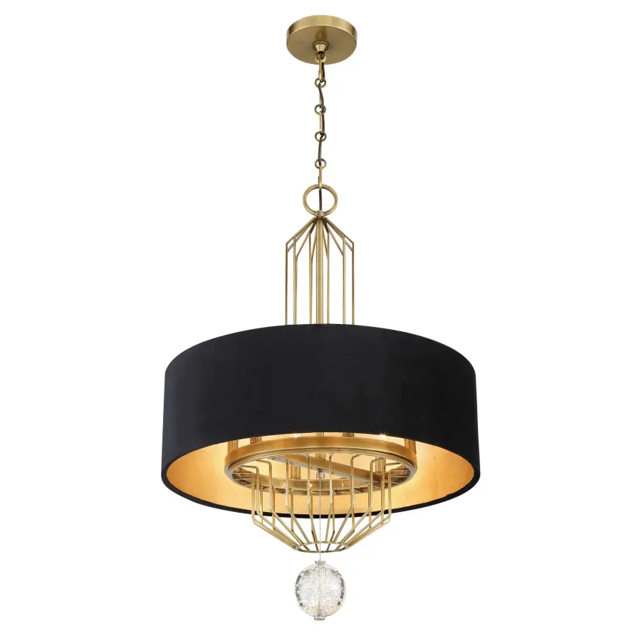 Grandeur 6-Light Pendant in Aged Antique Brass - Image 3