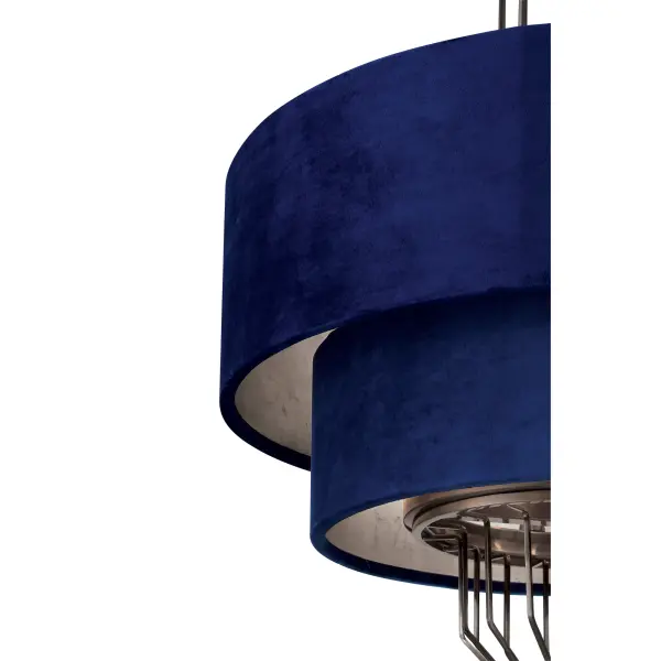 Grandeur 8-Light Pendant with Blue Velvet Shade - Image 3