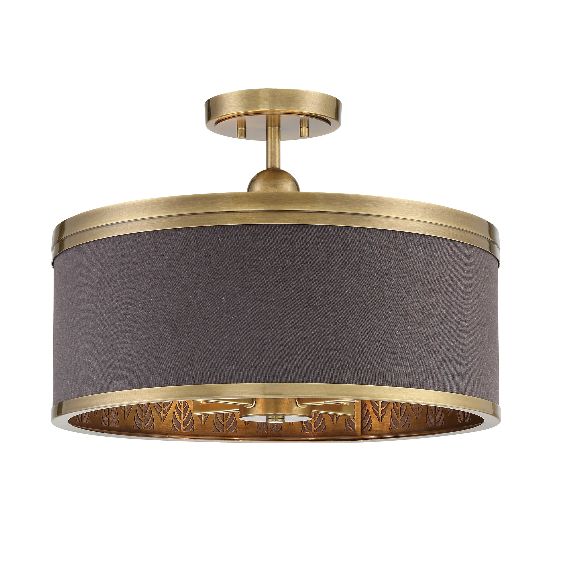 Splendour 4-Light Semi-Flush Mount with Chocolate Linen Shade