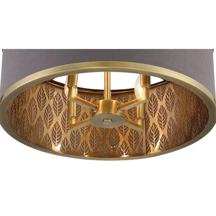 Splendour 4-Light Semi-Flush Mount with Chocolate Linen Shade - Image 2