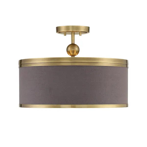 Splendour 4-Light Semi-Flush Mount with Chocolate Linen Shade - Image 4