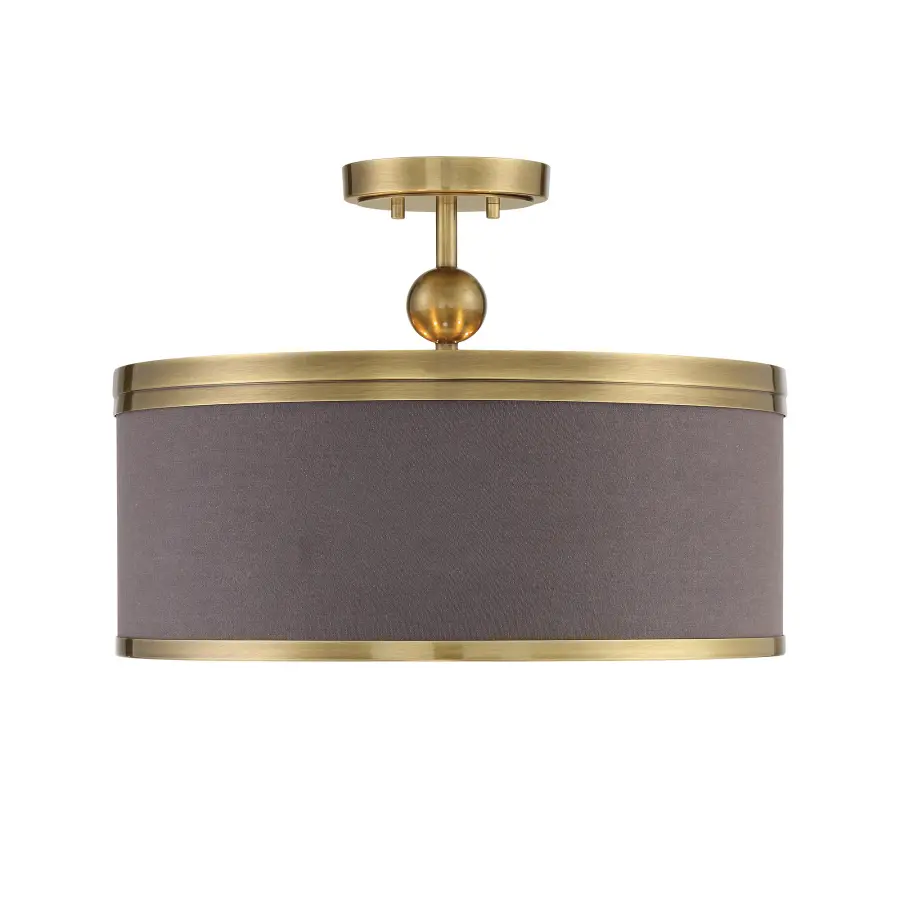 Splendour 4-Light Semi-Flush Mount with Chocolate Linen Shade - Image 4