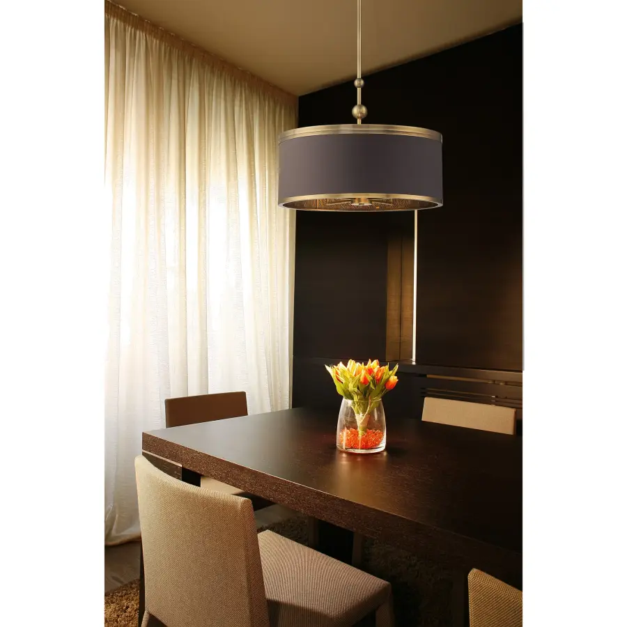 Splendour 5-Light Pendant with Chocolate Linen Shade - Image 2