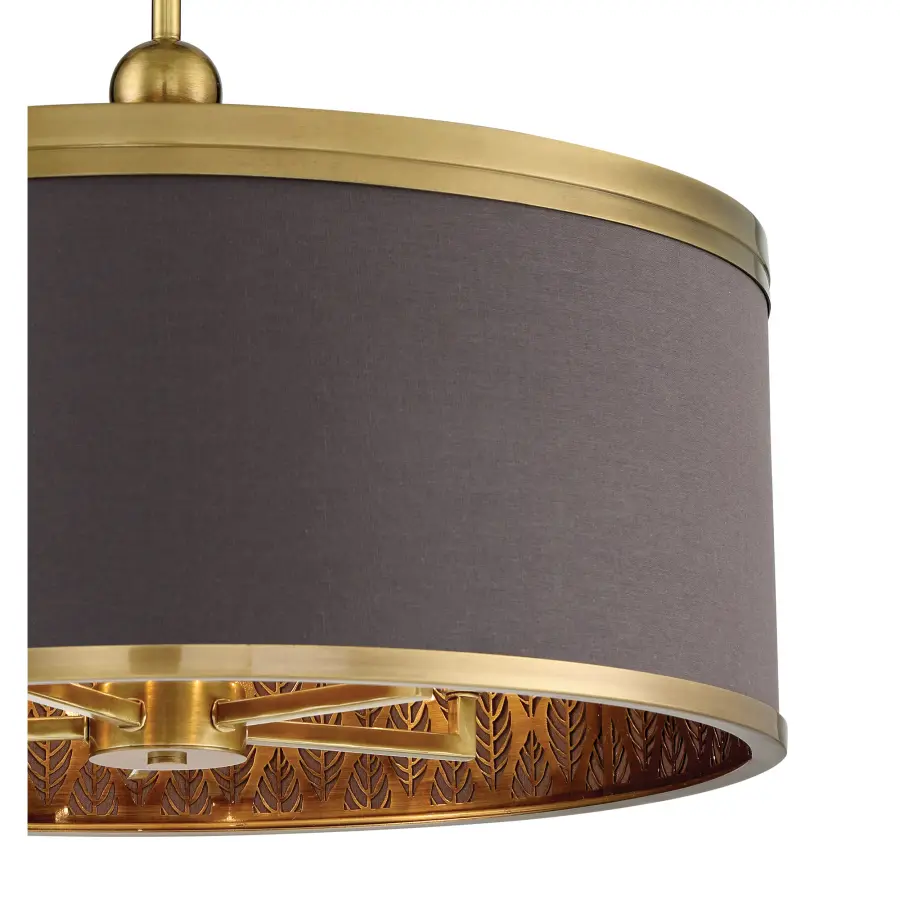 Splendour 5-Light Pendant with Chocolate Linen Shade - Image 3