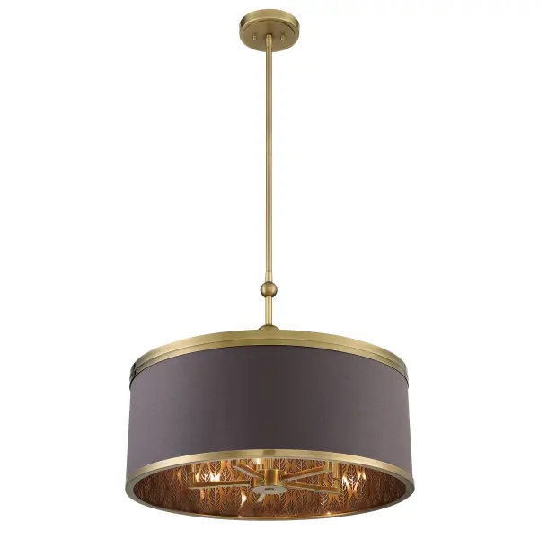 Splendour 5-Light Pendant with Chocolate Linen Shade - Image 4