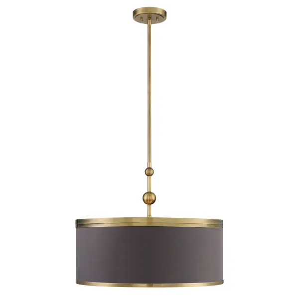Splendour 5-Light Pendant with Chocolate Linen Shade - Image 5