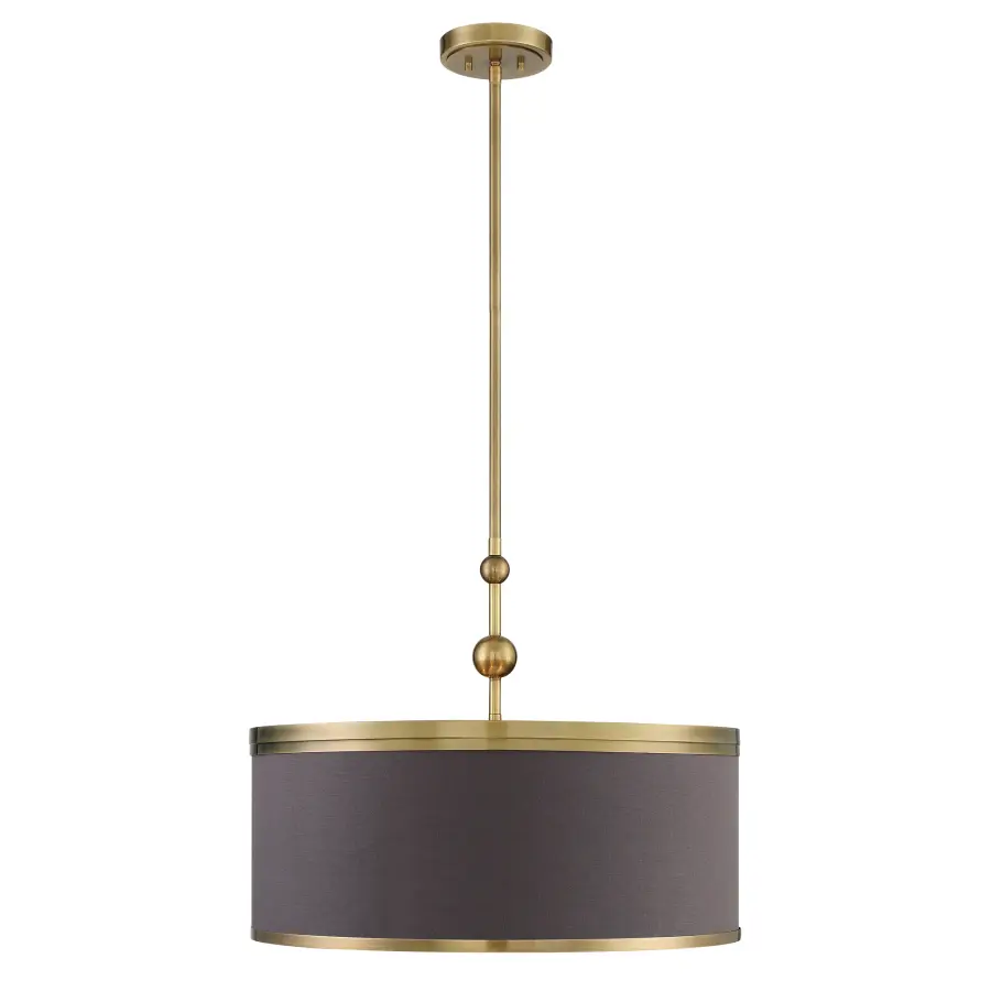 Splendour 5-Light Pendant with Chocolate Linen Shade - Image 5