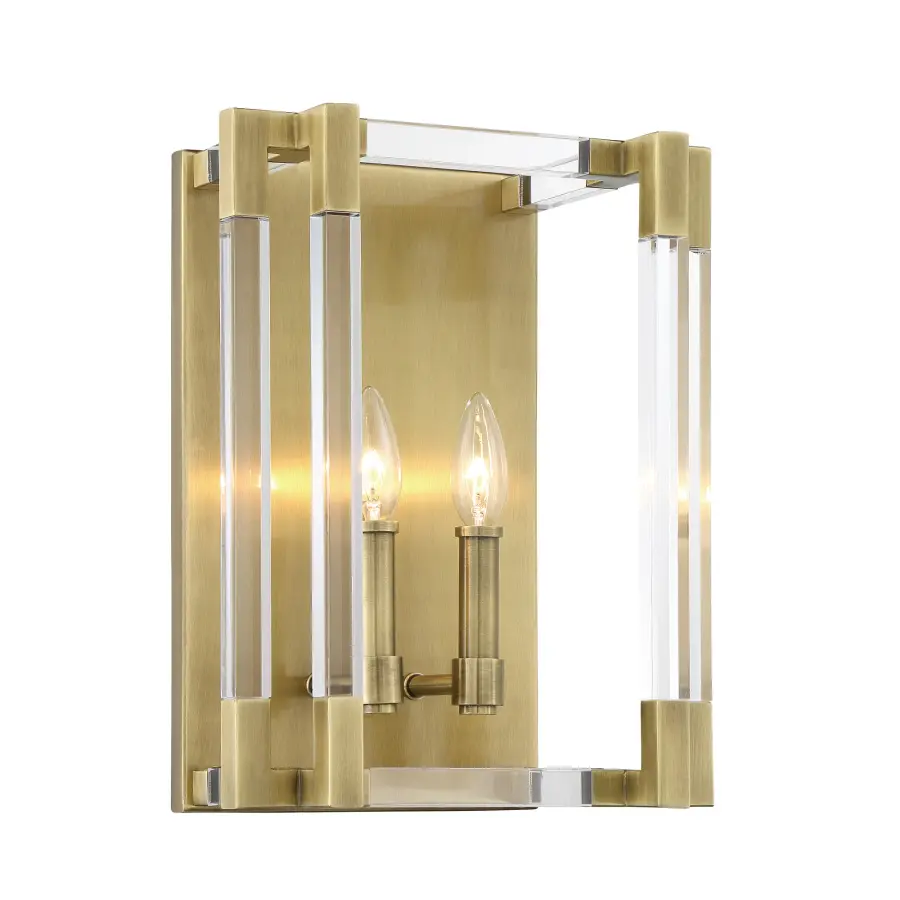 Prima Vista 2-Light Wall Sconce in Aged Antique Brass - Image 1