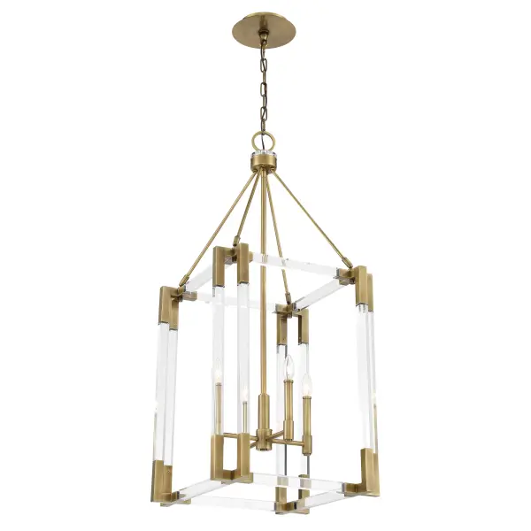 Prima Vista 4-Light Pendant in Aged Antique Brass - Image 1