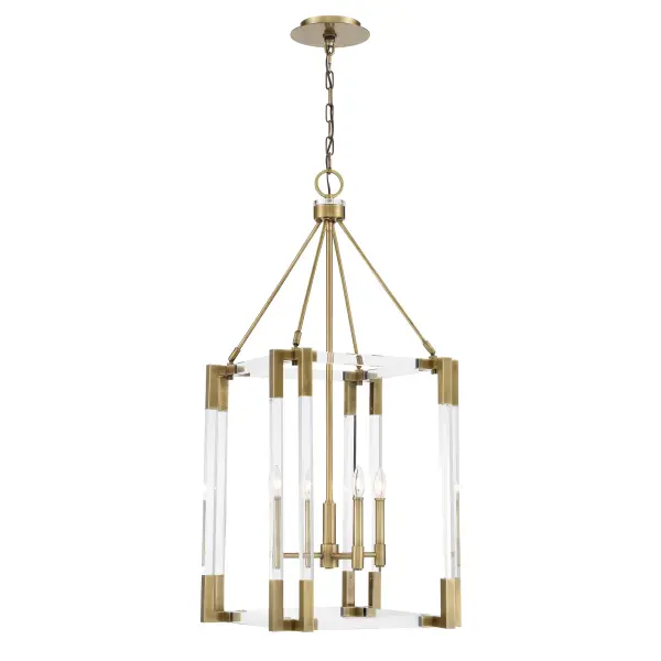 Prima Vista 4-Light Pendant in Aged Antique Brass - Image 4