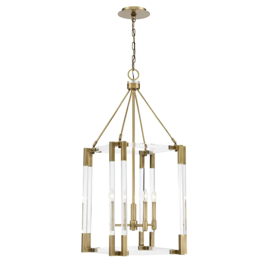 Prima Vista 4-Light Pendant in Aged Antique Brass - Image 4
