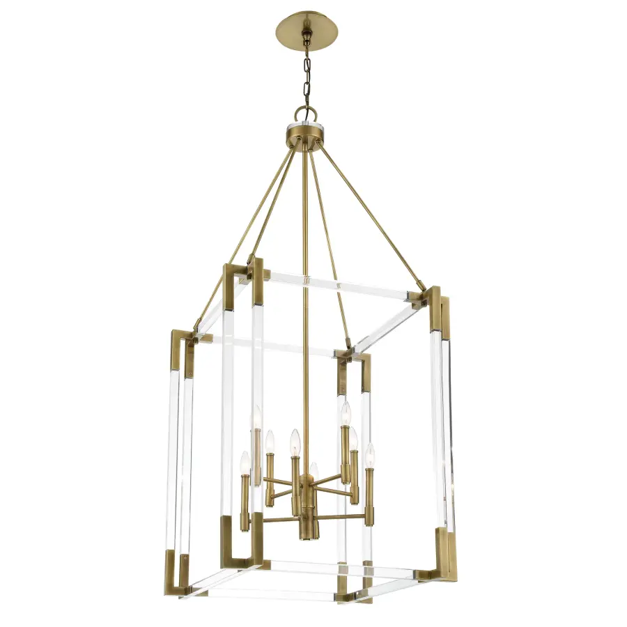 Prima Vista 8-Light Pendant in Aged Antique Brass - Image 1