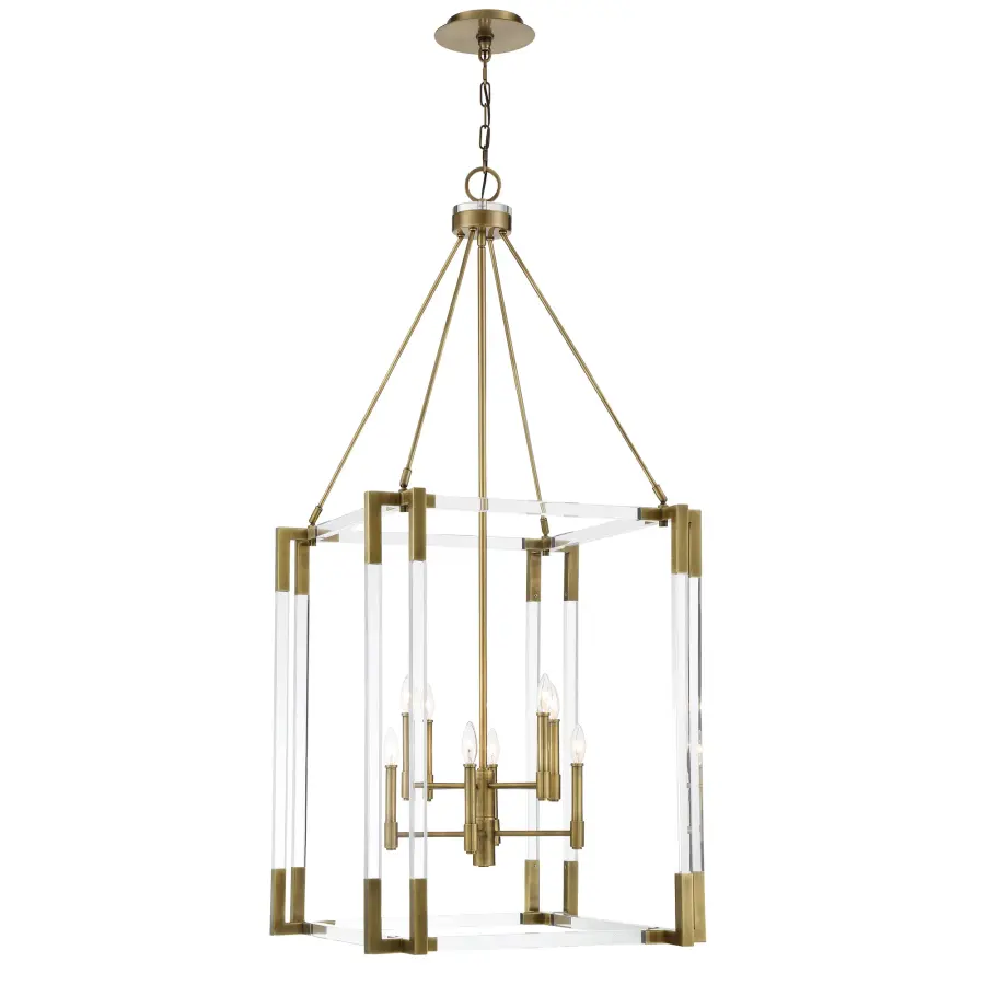 Prima Vista 8-Light Pendant in Aged Antique Brass - Image 4