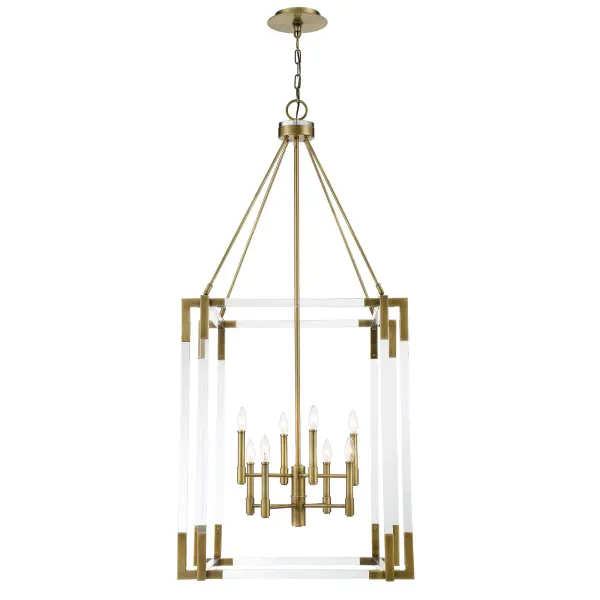 Prima Vista 8-Light Pendant in Aged Antique Brass - Image 5