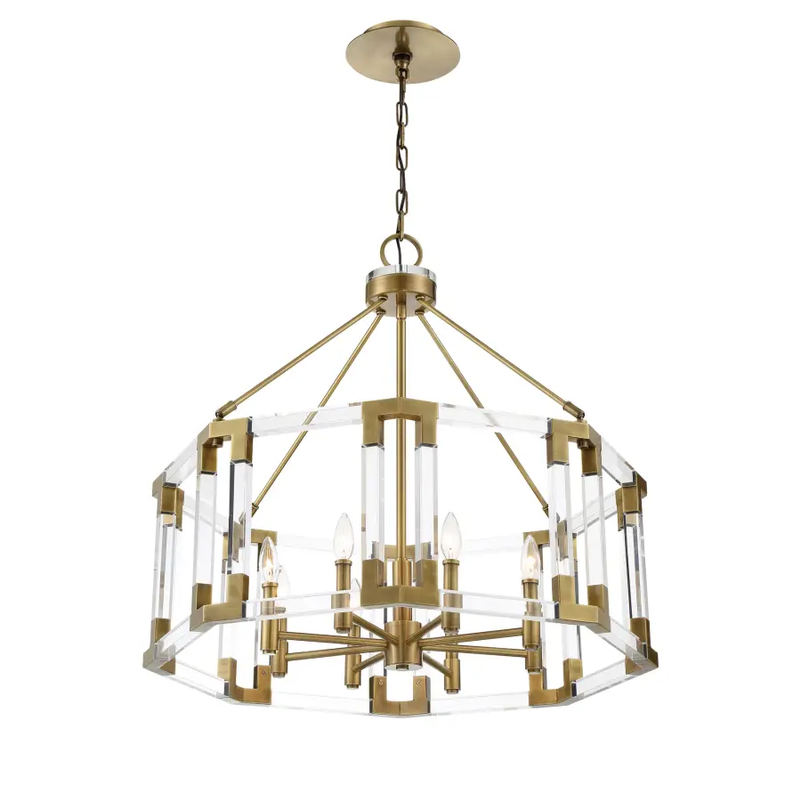 Prima Vista 8-Light Chandelier in Aged Antique Brass - Image 1