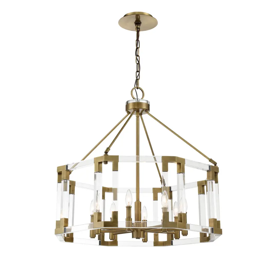 Prima Vista 8-Light Chandelier in Aged Antique Brass - Image 6