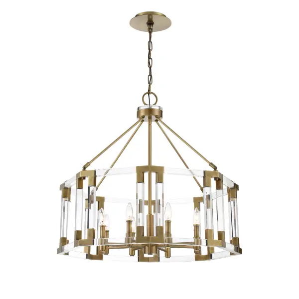 Prima Vista 8-Light Chandelier in Aged Antique Brass - Image 7