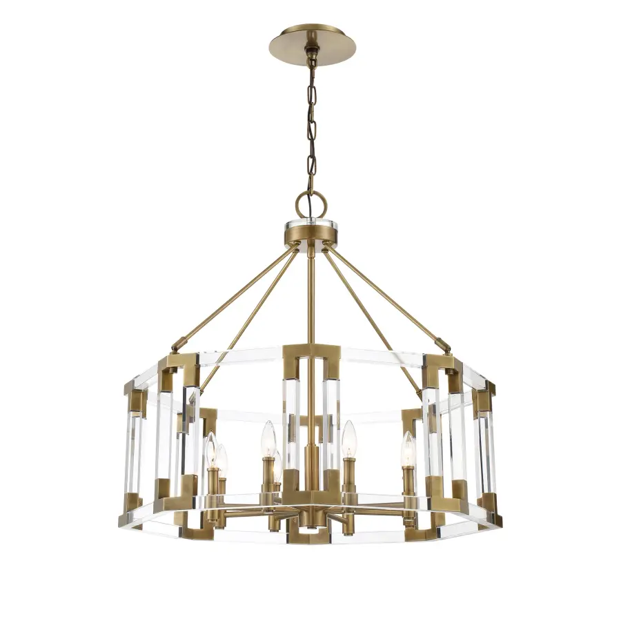 Prima Vista 8-Light Chandelier in Aged Antique Brass - Image 7