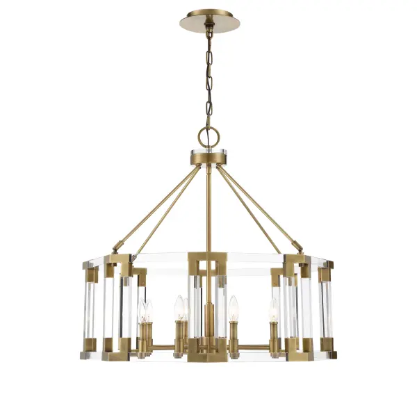 Prima Vista 8-Light Chandelier in Aged Antique Brass - Image 8