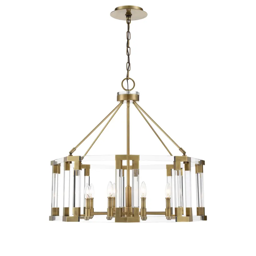 Prima Vista 8-Light Chandelier in Aged Antique Brass - Image 8