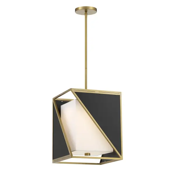 The Aspect pendant combines coal black and soft brass finishes with a white linen shade for refined modern style. Energy-efficient 18W LED delivers 898 lumens with excellent 93 CRI color rendering. Perfect for intimate spaces.