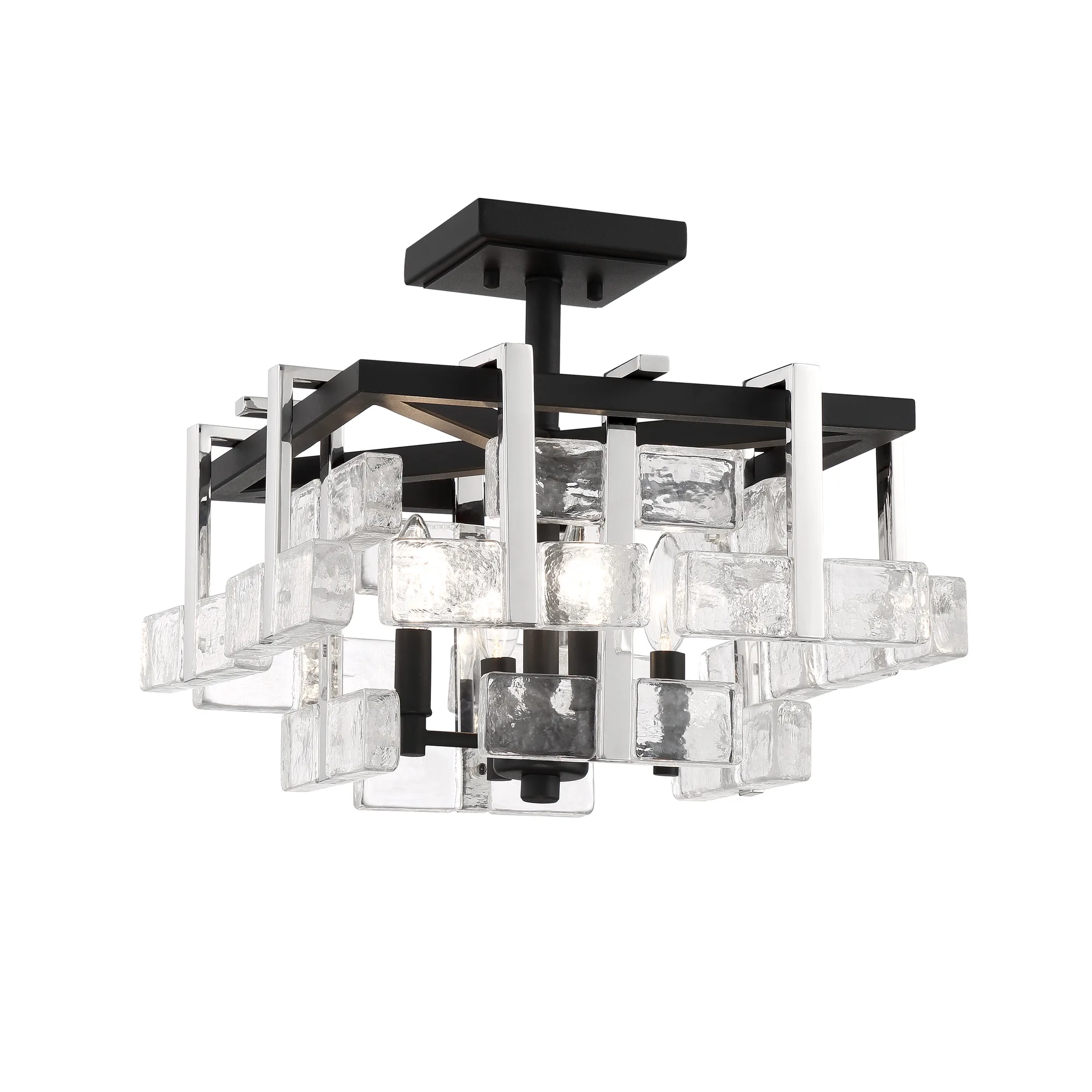 Painesdale 4-Light Semi Flush Mount in Sand Coal and Polished Nickel