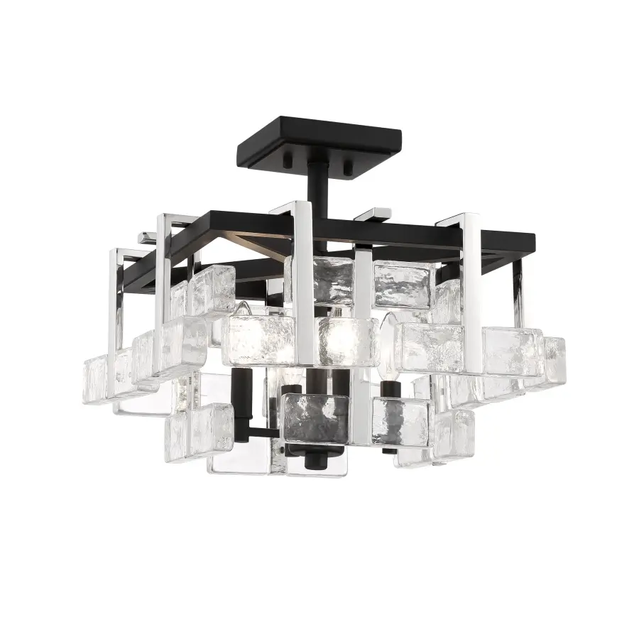 Painesdale 4-Light Semi Flush Mount in Sand Coal and Polished Nickel - Image 1