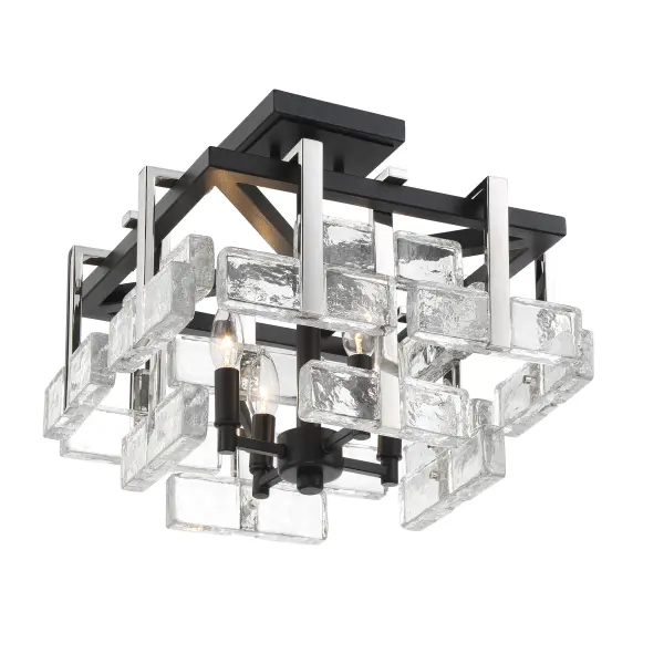 Painesdale 4-Light Semi Flush Mount in Sand Coal and Polished Nickel - Image 3