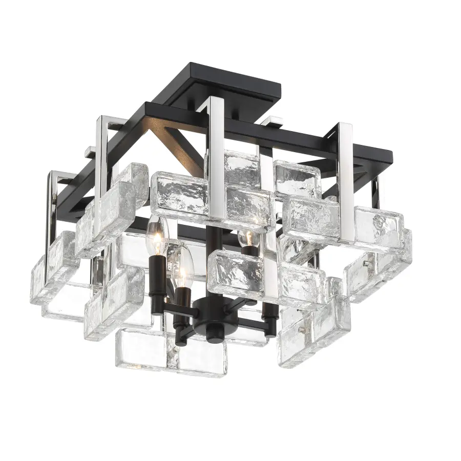 Painesdale 4-Light Semi Flush Mount in Sand Coal and Polished Nickel - Image 3