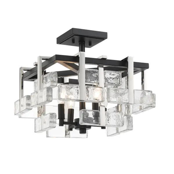 Painesdale 4-Light Semi Flush Mount in Sand Coal and Polished Nickel - Image 4