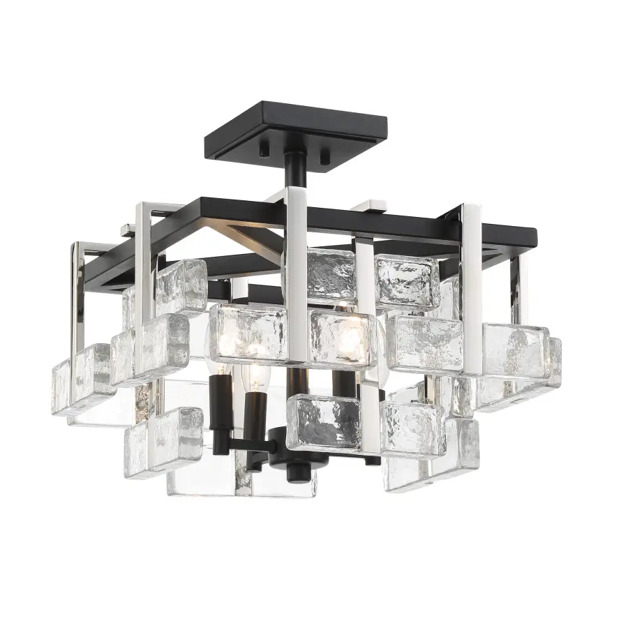 Painesdale 4-Light Semi Flush Mount in Sand Coal and Polished Nickel - Image 4