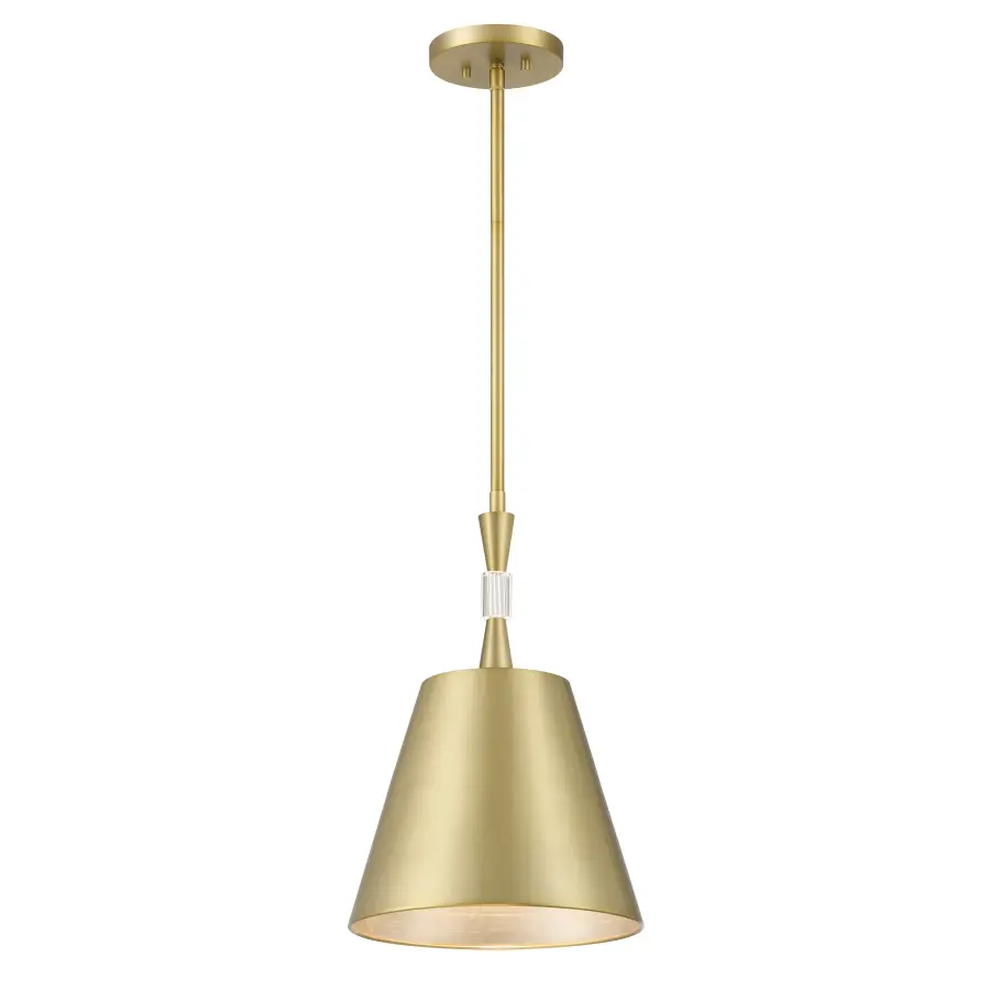 Baratti 1-Light Pendant with Wood and Crystal Accents - Image 1