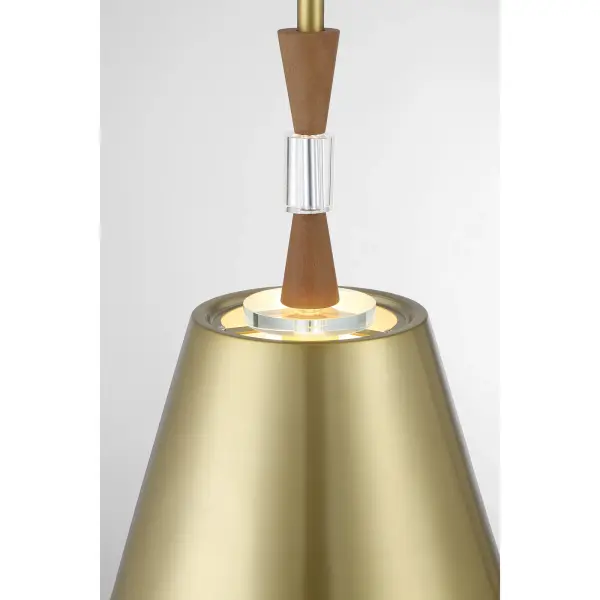 Baratti 1-Light Pendant with Wood and Crystal Accents - Image 3