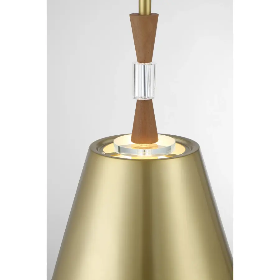 Baratti 1-Light Pendant with Wood and Crystal Accents - Image 3