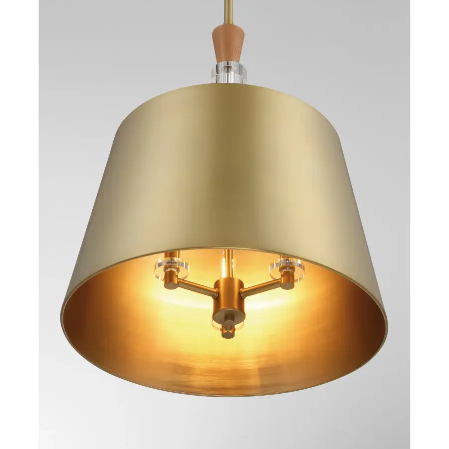 Baratti 3-Light Pendant with Wood and Crystal Accents - Image 3