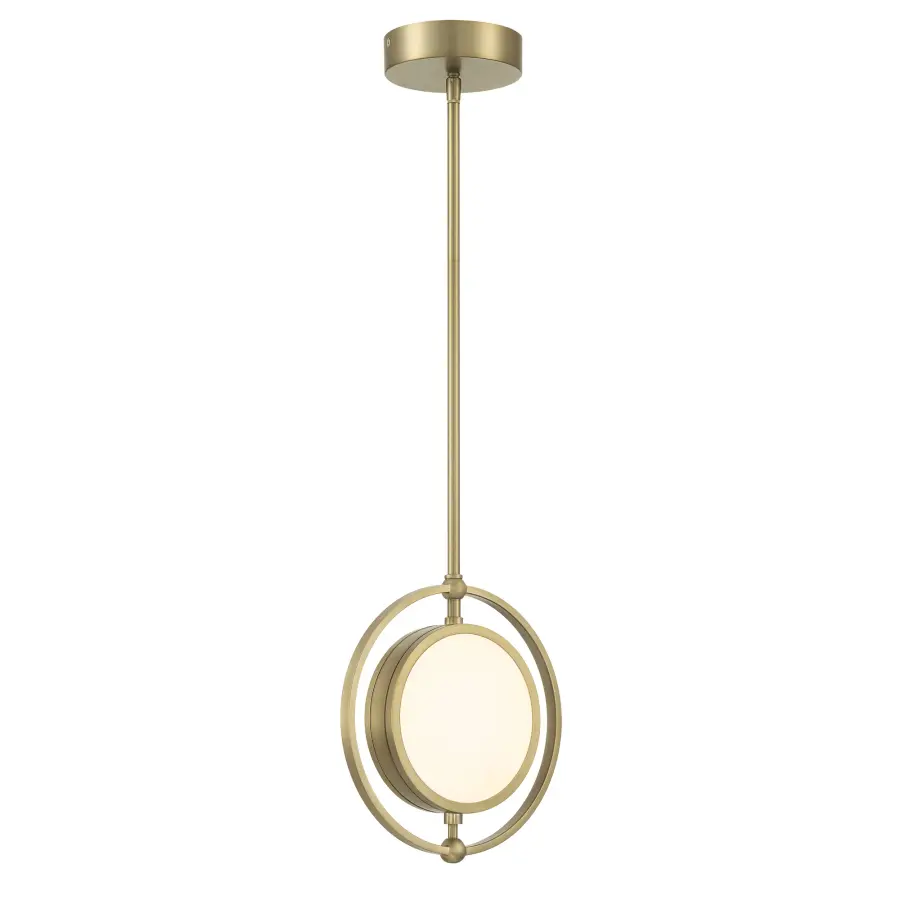 Spectr 1-Light LED Mini Pendant in Soft Brass - Image 1