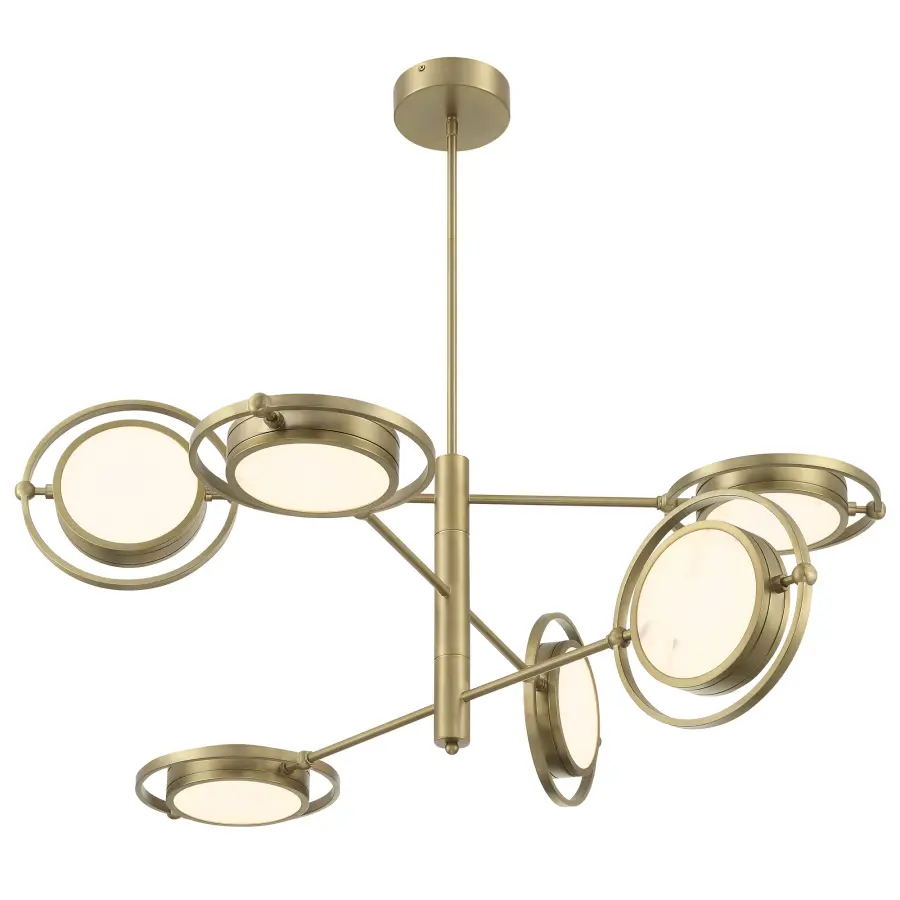 Spectr 6-Light LED Chandelier in Soft Brass - Image 1