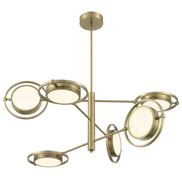 Spectr 6-Light LED Chandelier in Soft Brass - Image 3