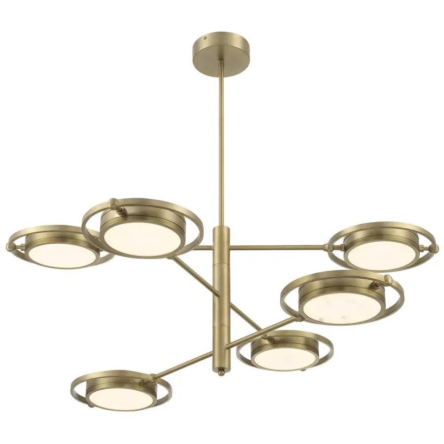 Spectr 6-Light LED Chandelier in Soft Brass - Image 5