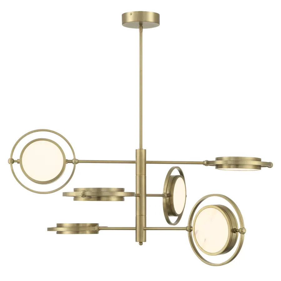 Spectr 6-Light LED Chandelier in Soft Brass - Image 6