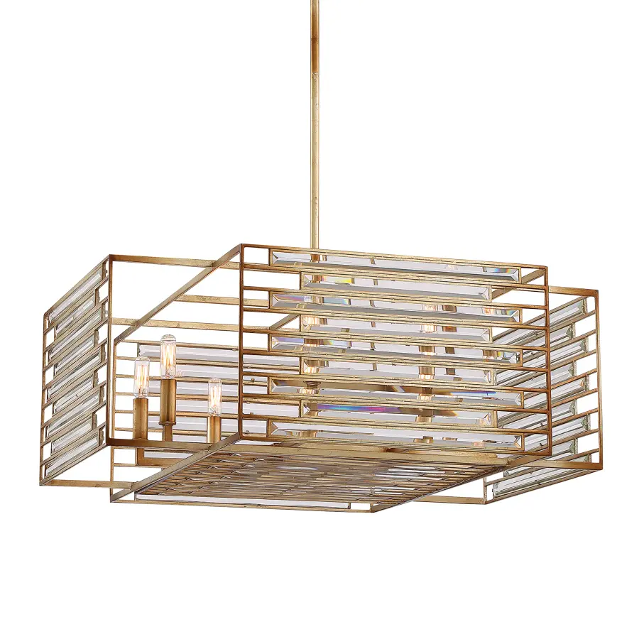 Ruxton Hall 8-Light Pendant in Skyline Gold Leaf