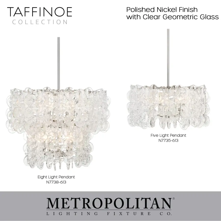 Taffinoe 8-Light Pendant in Polished Nickel - Image 2