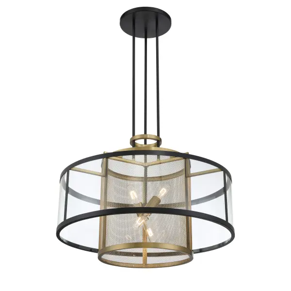 Designer Industrial Pendant with Sophisticated Two-Tone Finish - Image 2