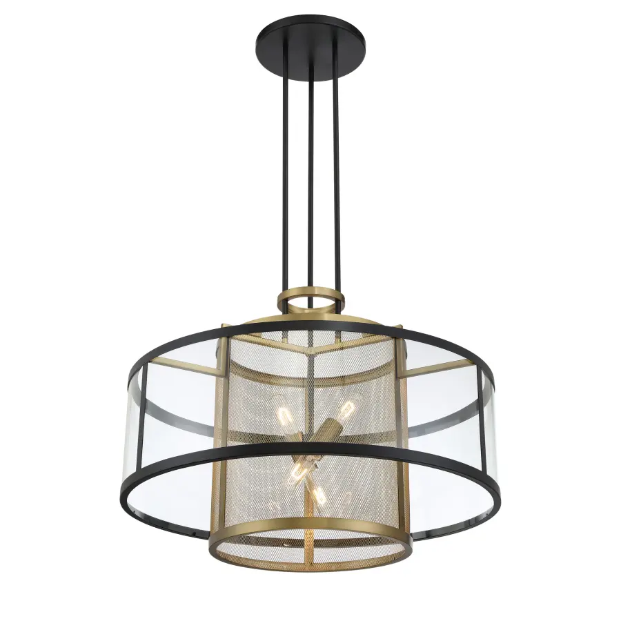 Designer Industrial Pendant with Sophisticated Two-Tone Finish - Image 2
