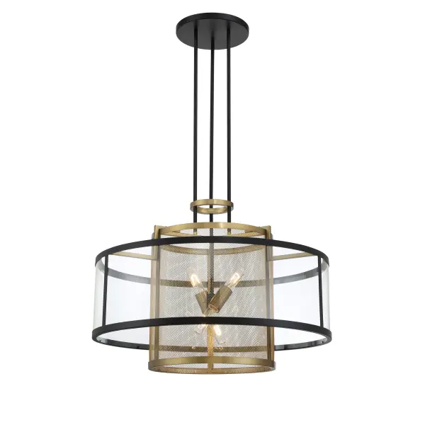 Designer Industrial Pendant with Sophisticated Two-Tone Finish - Image 3